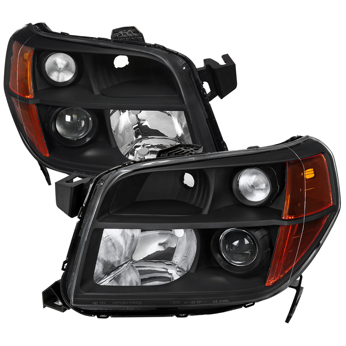 2006-2008 Honda Pilot Projector Style Headlights (Matte Black Housing/Clear Lens)