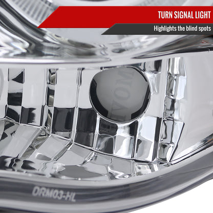 2002-2005 Dodge RAM 1500/ 2003-2005 RAM 2500 3500 Dual Halo Projector Headlights (Chrome Housing/Clear Lens)