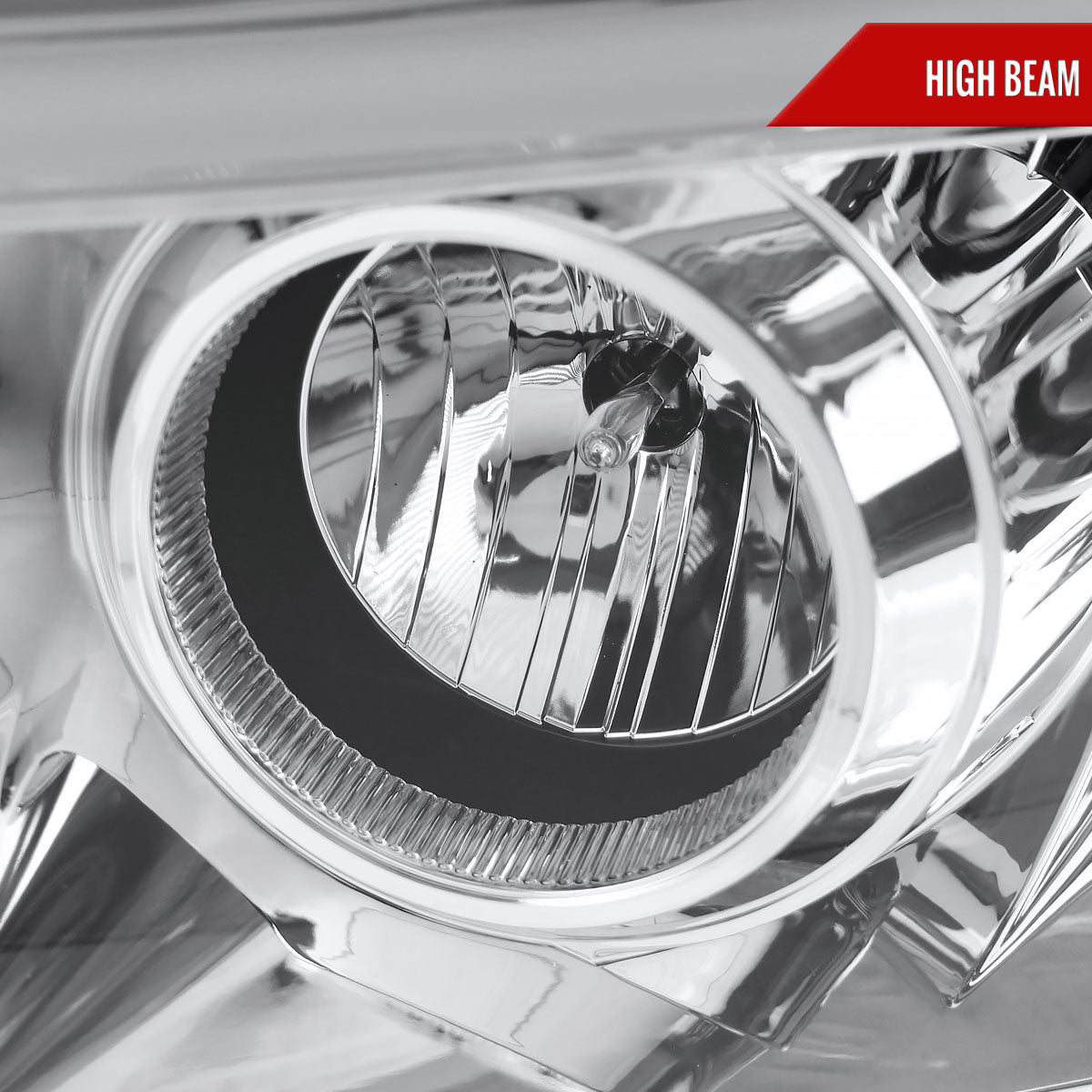 2006-2008 Dodge RAM 1500/ 2006-2009 2500 3500 Switchback LED C-Bar Projector Headlights (Chrome Housing/Clear Lens)