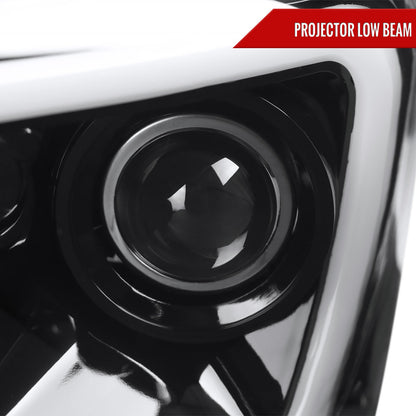 2006-2008 Dodge RAM 1500/ 2006-2009 2500 3500 Switchback LED C-Bar Projector Headlights (Jet Black Housing/Clear Lens)