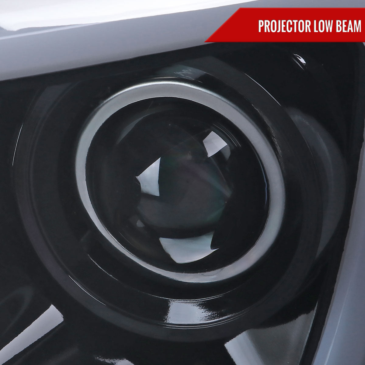 2006-2008 Dodge RAM 1500/ 2006-2009 2500 3500 Switchback LED C-Bar Projector Headlights (Glossy Black Housing/Smoked Lens)