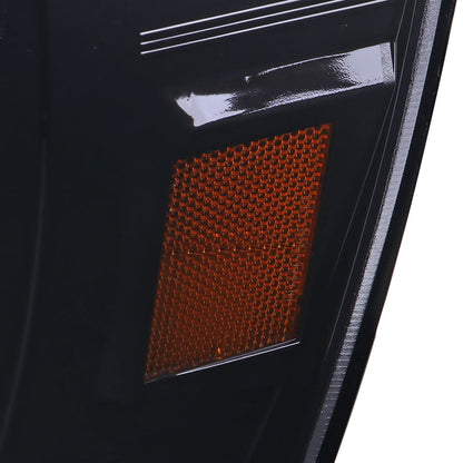 2006-2008 Dodge RAM 1500/ 2006-2009 2500 3500 Switchback LED C-Bar Projector Headlights (Glossy Black Housing/Smoked Lens)