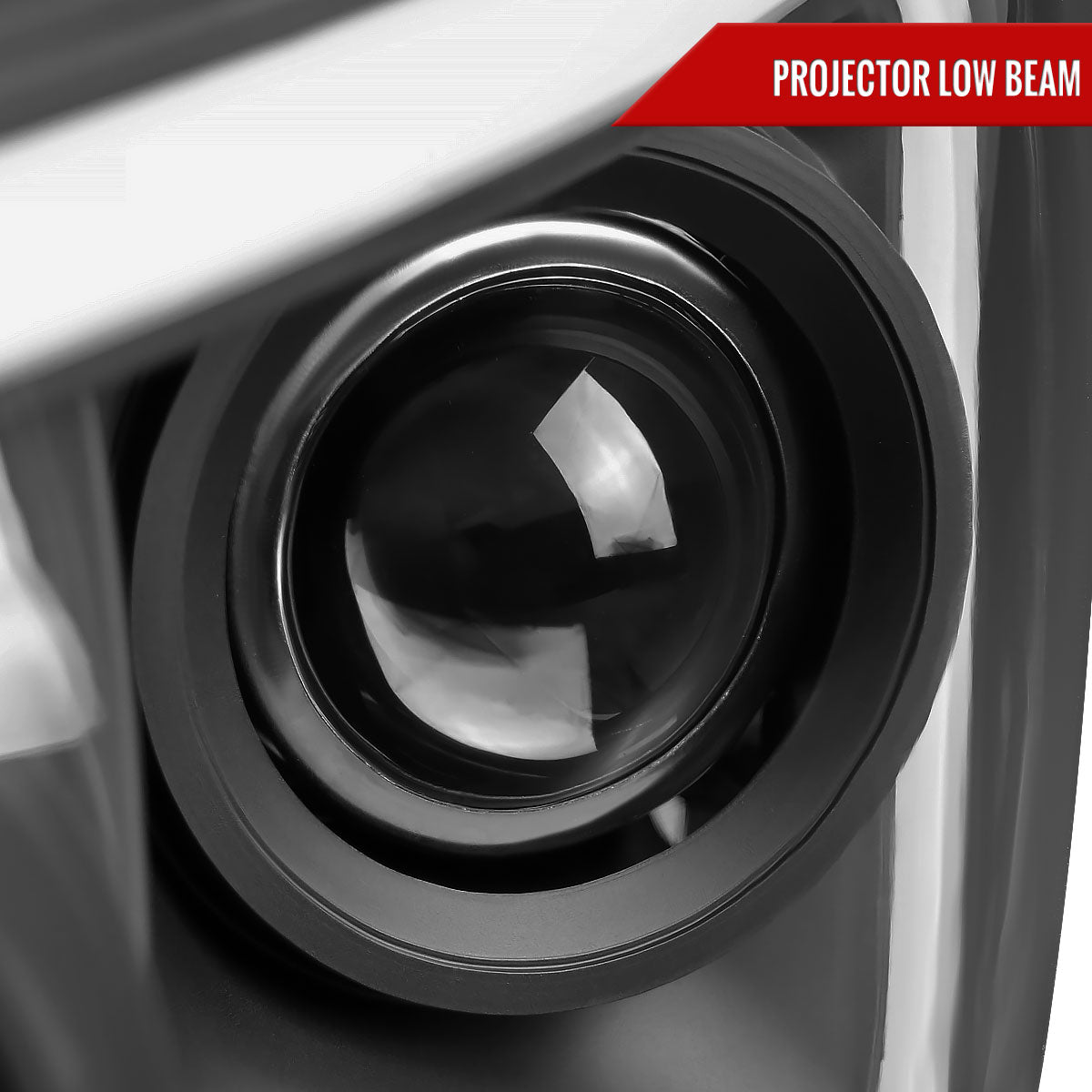 2006-2008 Dodge RAM 1500/ 2006-2009 2500 3500 Switchback LED C-Bar Projector Headlights (Matte Black Housing/Clear Lens)