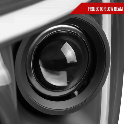 2006-2008 Dodge RAM 1500/ 2006-2009 2500 3500 Switchback LED C-Bar Projector Headlights (Matte Black Housing/Clear Lens)