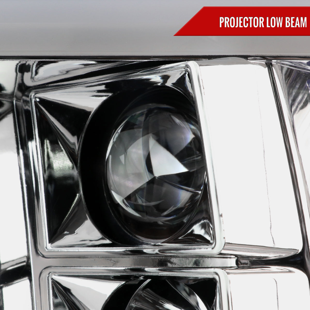2009-2018 Dodge RAM 1500 / 2019-2021 RAM Classic / 2010-2018 RAM 2500 3500 LED C-Bar Projector Headlights (Chrome Housing/Clear Lens)