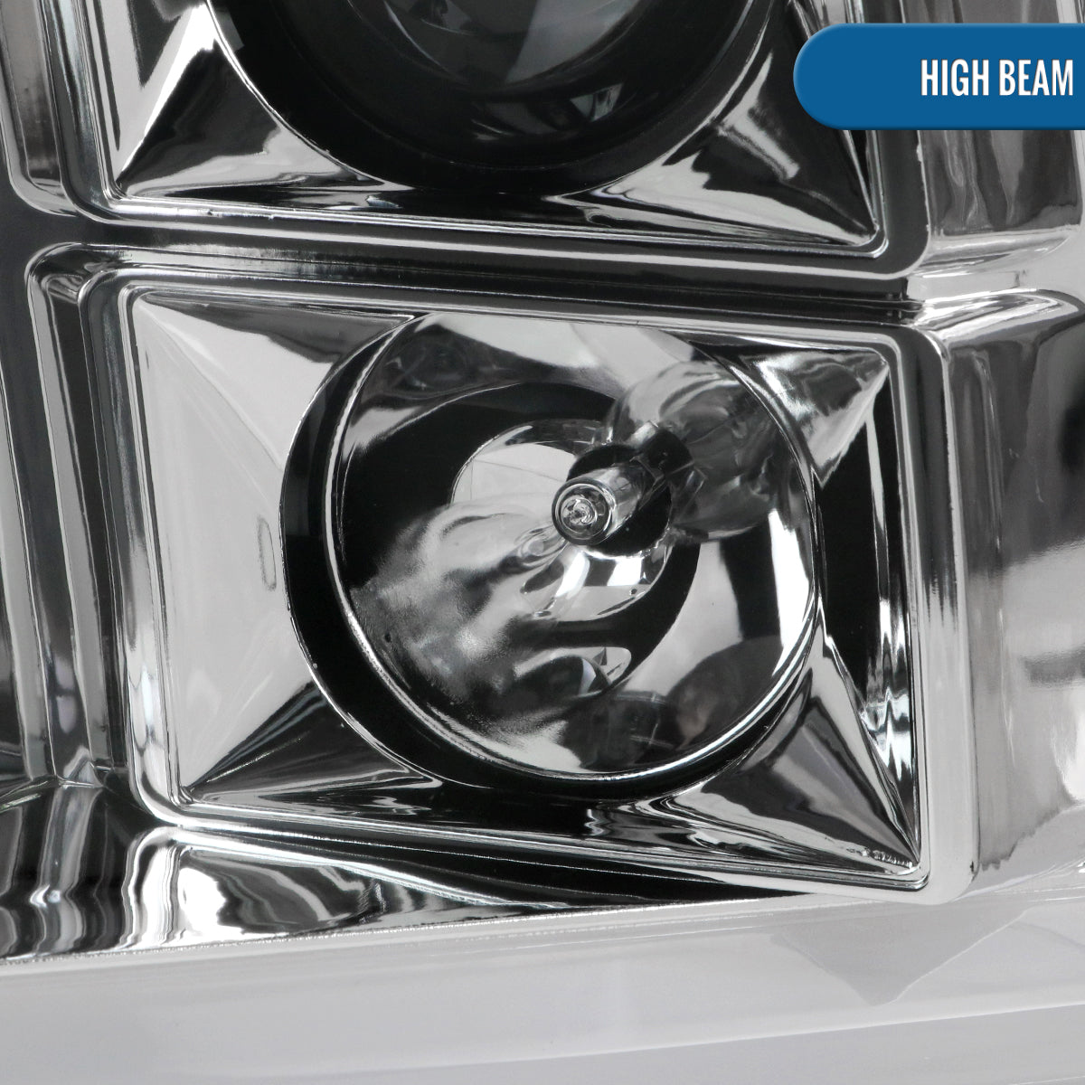 2009-2018 Dodge RAM 1500 / 2019-2021 RAM Classic / 2010-2018 RAM 2500 3500 LED C-Bar Projector Headlights (Chrome Housing/Clear Lens)