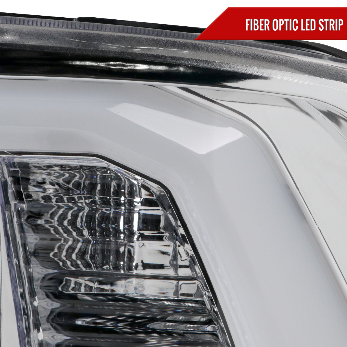 2009-2018 Dodge RAM 1500 / 2019-2021 RAM Classic / 2010-2018 RAM 2500 3500 LED C-Bar Projector Headlights (Chrome Housing/Clear Lens)