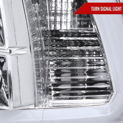 2009-2018 Dodge RAM 1500 / 2019-2021 RAM Classic / 2010-2018 RAM 2500 3500 LED C-Bar Projector Headlights (Chrome Housing/Clear Lens)