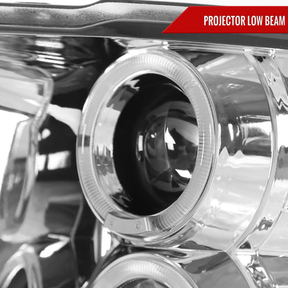 2009-2018 Dodge RAM 1500 / 2019-2021 RAM Classic / 2010-2018 RAM 2500 3500 Dual Halo Projector Headlights (Chrome Housing/Clear Lens)