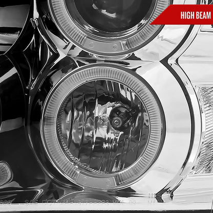 2009-2018 Dodge RAM 1500 / 2019-2021 RAM Classic / 2010-2018 RAM 2500 3500 Dual Halo Projector Headlights (Chrome Housing/Clear Lens)