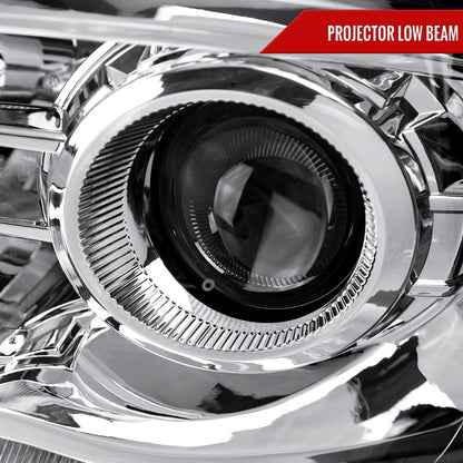 2009-2018 Dodge RAM 1500 / 2019-2021 RAM Classic / 2010-2018 RAM 2500 3500 Switchback Sequential LED Bar Projector Headlights (Chrome Housing/Clear Lens)