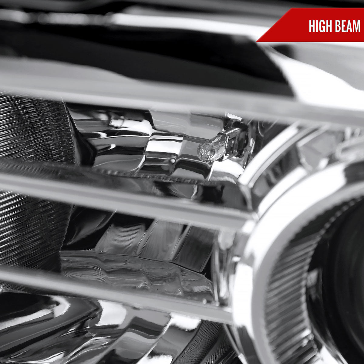 2009-2018 Dodge RAM 1500 / 2019-2021 RAM Classic / 2010-2018 RAM 2500 3500 Switchback Sequential LED Bar Projector Headlights (Chrome Housing/Clear Lens)