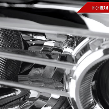 2009-2018 Dodge RAM 1500 / 2019-2021 RAM Classic / 2010-2018 RAM 2500 3500 Switchback Sequential LED Bar Projector Headlights (Chrome Housing/Clear Lens)