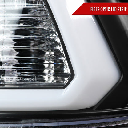 2009-2018 Dodge RAM 1500 / 2019-2021 RAM Classic / 2010-2018 RAM 2500 3500 LED C-Bar Projector Headlights (Matte Black Housing/Clear Lens)