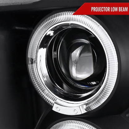 2009-2018 Dodge RAM 1500 / 2019-2021 RAM Classic / 2010-2018 RAM 2500 3500 Dual Halo Projector Headlights (Matte Black Housing/Clear Lens)