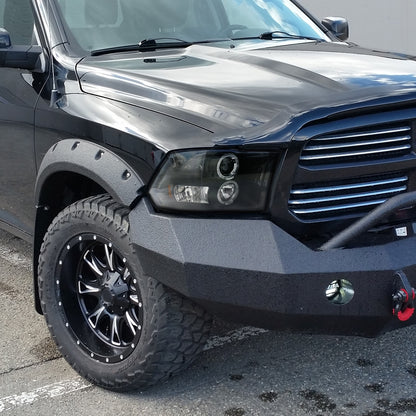 2009-2018 Dodge RAM 1500 / 2019-2021 RAM Classic / 2010-2018 RAM 2500 3500 Dual Halo Projector Headlights (Matte Black Housing/Clear Lens)