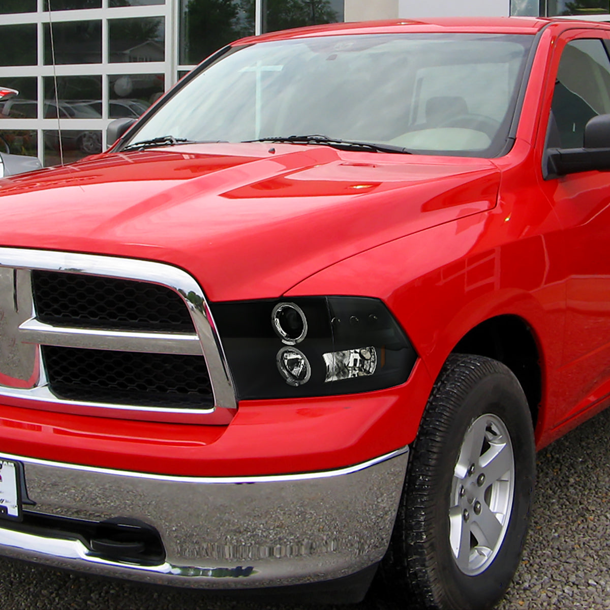 2009-2018 Dodge RAM 1500 / 2019-2021 RAM Classic / 2010-2018 RAM 2500 3500 Dual Halo Projector Headlights (Matte Black Housing/Clear Lens)