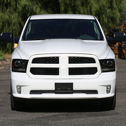 2009-2018 Dodge RAM 1500 / 2019-2021 RAM Classic / 2010-2018 RAM 2500 3500 Switchback Sequential LED Bar Projector Headlights (Jet Black Housing/Smoked Lens)