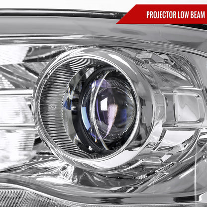 2013-2018 Ram 1500 2500 3500 LED Bar Projector Headlights (Chrome Housing/Clear Lens)