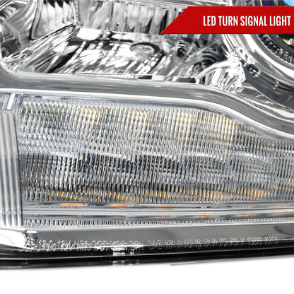 2013-2018 Ram 1500 2500 3500 LED Bar Projector Headlights (Chrome Housing/Clear Lens)