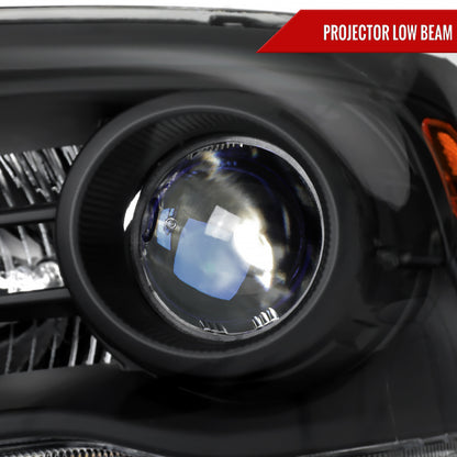2013-2018 Ram 1500 2500 3500 LED Bar Projector Headlights (Matte Black Housing/Clear Lens)