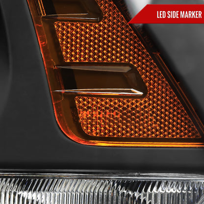 2013-2018 Ram 1500 2500 3500 LED Bar Projector Headlights (Matte Black Housing/Clear Lens)