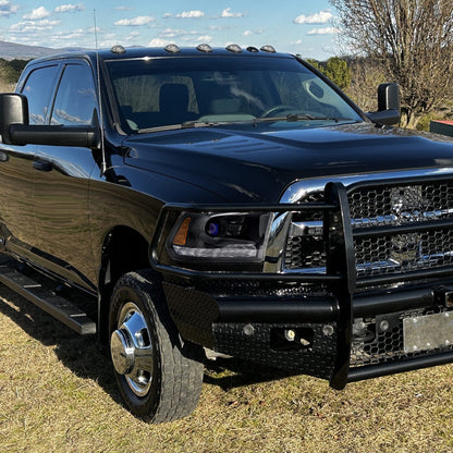 2013-2018 Ram 1500 2500 3500 LED Bar Projector Headlights (Matte Black Housing/Clear Lens)