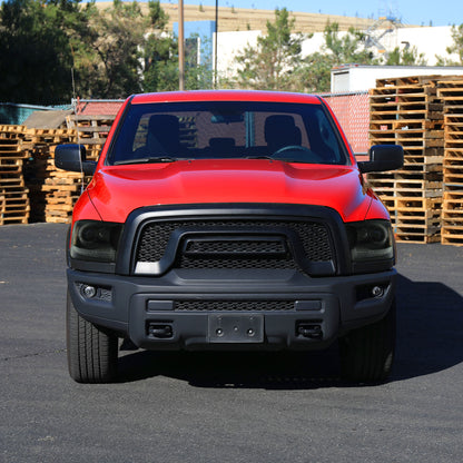 2013-2018 Ram 1500 2500 3500 Sequential LED Bar Signal Projector Headlights (Black Housing / Smoked Lens)