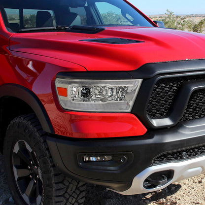 2019-2024 Dodge RAM 1500 Switchback Sequential LED Turn Signal Projector Headlights (Chrome Housing/Clear Lens)