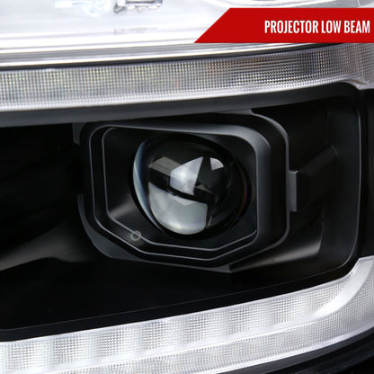 2019-2024 Dodge RAM 1500 Switchback Sequential LED Turn Signal Projector Headlights (Matte Black Housing/Clear Lens)