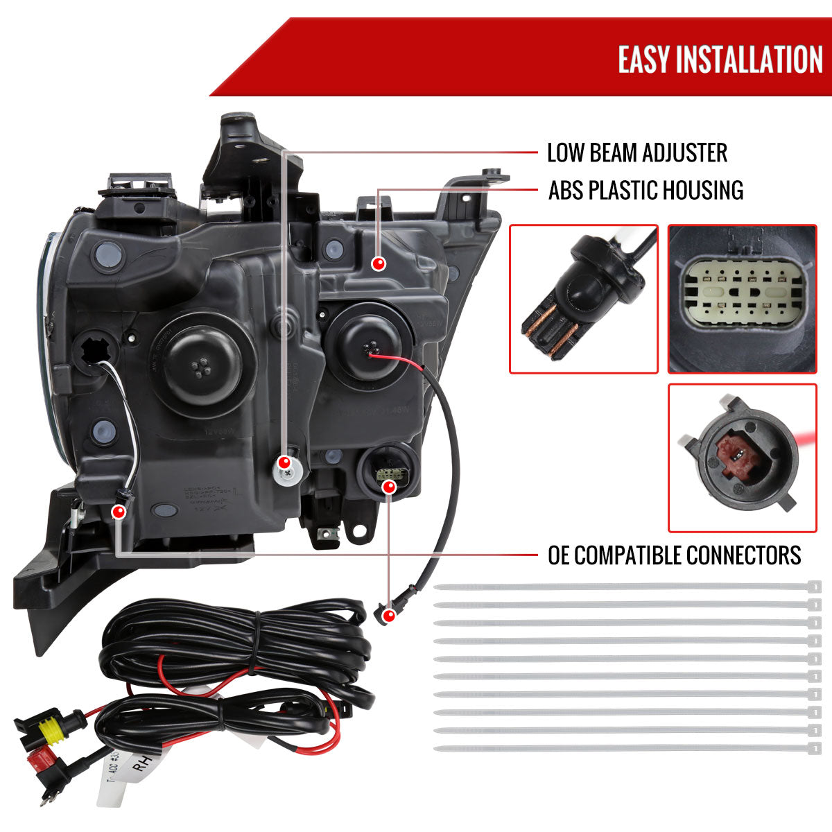 2019-2024 Dodge RAM 1500 Switchback Sequential LED Turn Signal Projector Headlights (Matte Black Housing/Clear Lens)