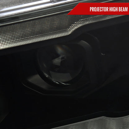 2019-2024 Dodge RAM 1500 Switchback Sequential LED Turn Signal Projector Headlights (Matte Black Housing/Smoked Lens)