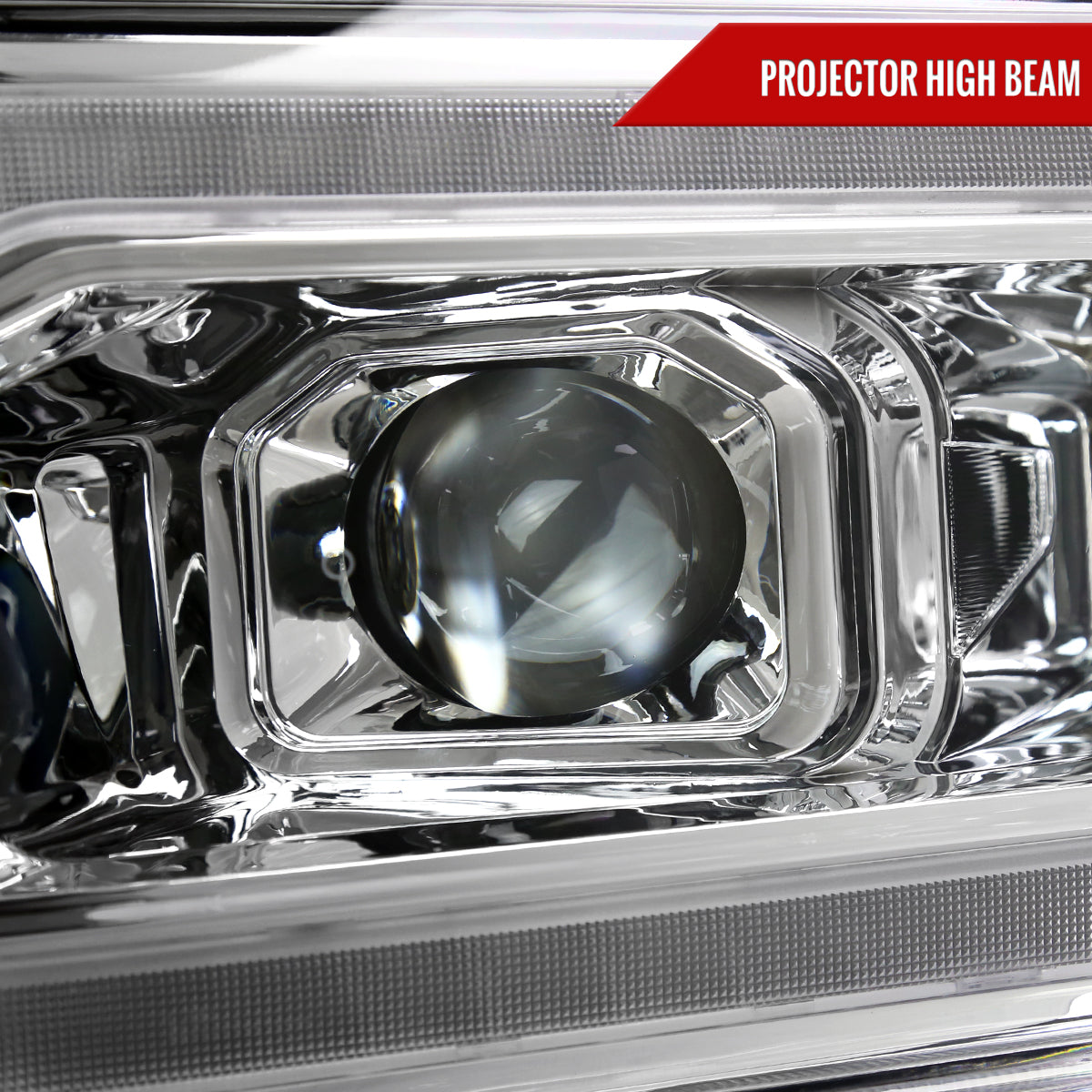 2019-2024 Dodge RAM 2500/3500/4500/5500 Switchback Sequential LED Turn Signal Projector Headlights (Chrome Housing/Clear Lens)