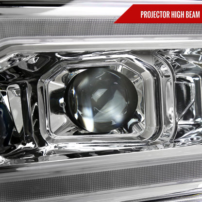 2019-2024 Dodge RAM 2500/3500/4500/5500 Switchback Sequential LED Turn Signal Projector Headlights (Chrome Housing/Clear Lens)