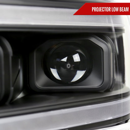 2019-2024 Dodge RAM 2500/3500/4500/5500 Switchback Sequential LED Turn Signal Projector Headlights (Matte Black Housing/Clear Lens)