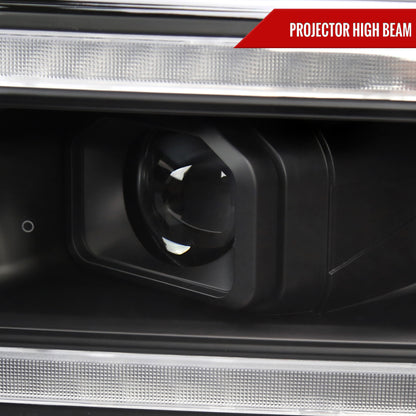 2019-2024 Dodge RAM 2500/3500/4500/5500 Switchback Sequential LED Turn Signal Projector Headlights (Matte Black Housing/Clear Lens)