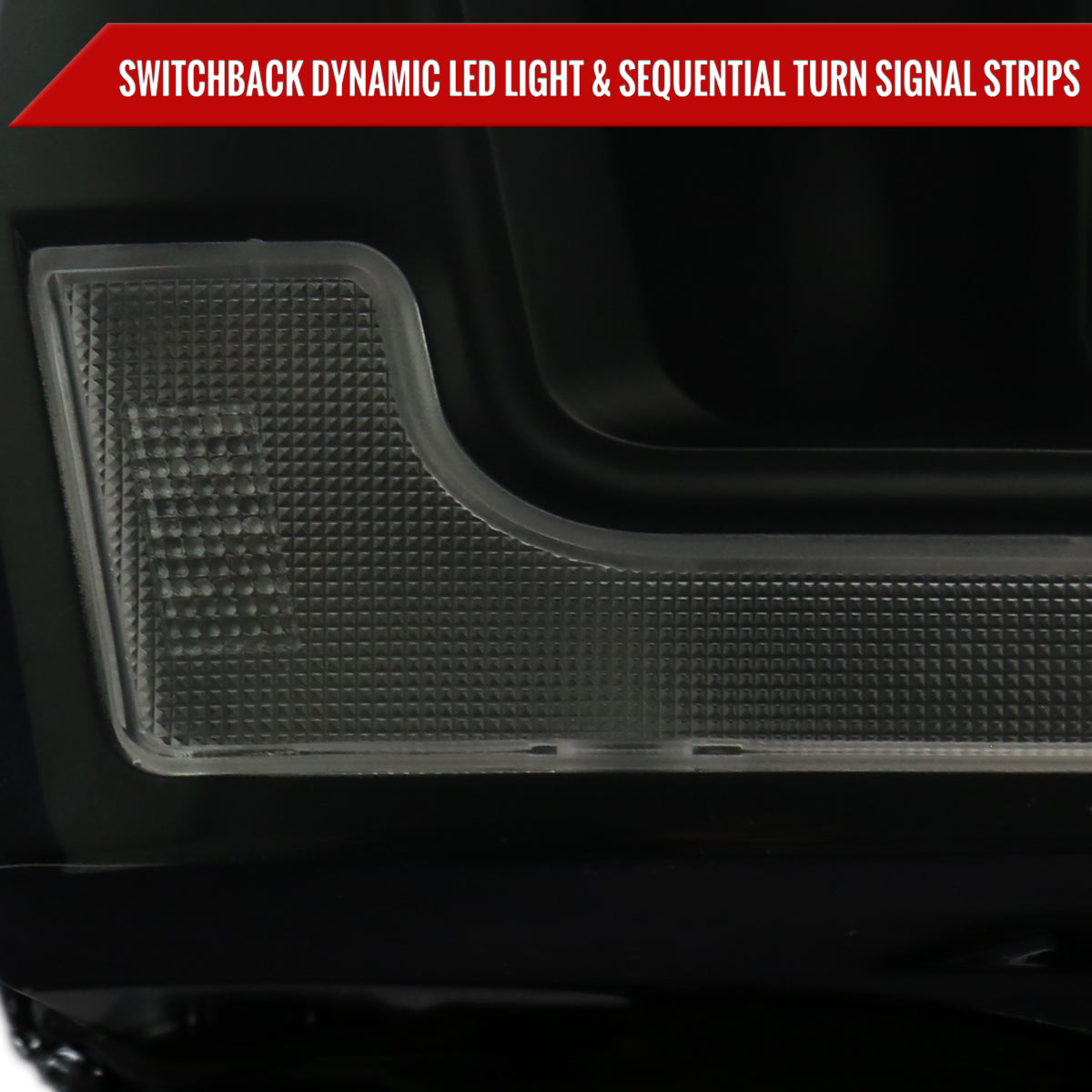 2019-2024 Dodge RAM 2500/3500/4500/5500 Switchback Sequential LED Turn Signal Projector Headlights (Jet Black Housing/Smoked Lens)