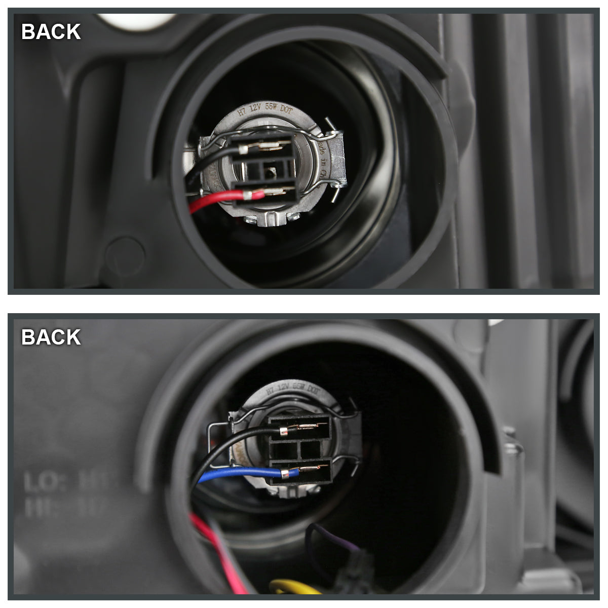 2019-2024 Dodge RAM 2500/3500/4500/5500 Switchback Sequential LED Turn Signal Projector Headlights (White Housing/Clear Lens)