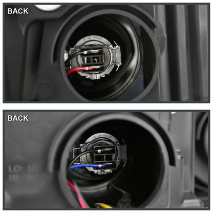 2019-2024 Dodge RAM 2500/3500/4500/5500 Switchback Sequential LED Turn Signal Projector Headlights (White Housing/Clear Lens)