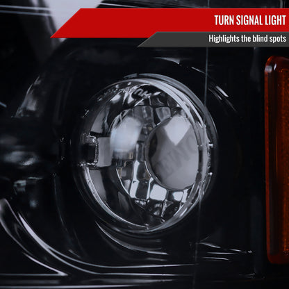 1994-2001 Dodge RAM 1500 2500 3500 Dual Halo Projector Headlights (Glossy Black Housing/Smoked Lens)
