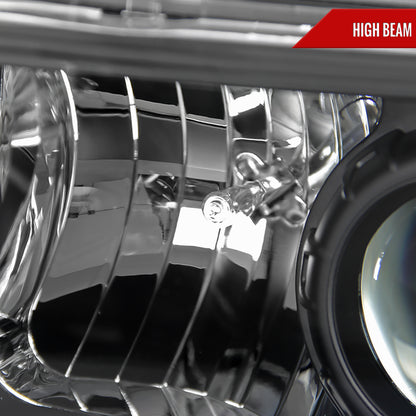 1994-2001 Dodge RAM 1500/ 1994-2002 RAM 2500 3500 Projector Headlights w/ SMD LED Light Strip (Matte Black Housing/Clear Lens)