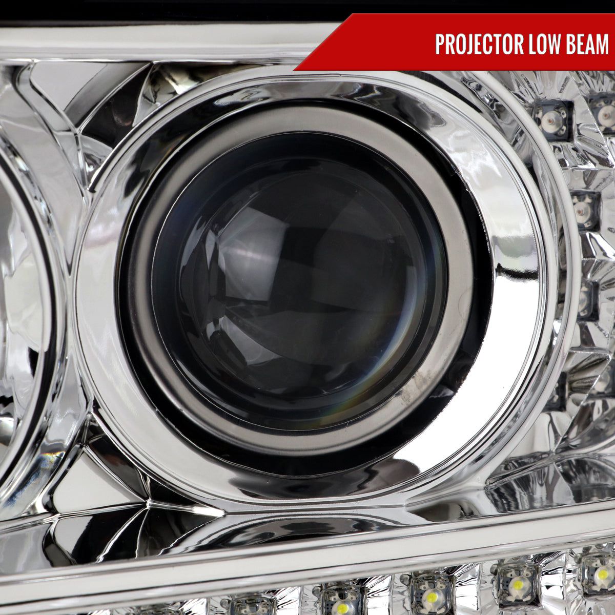 2001-2011 Ford Ranger Projector Headlights w/ LED Light Strip & LED Turn Signal Lights (Chrome Housing/Clear Lens)