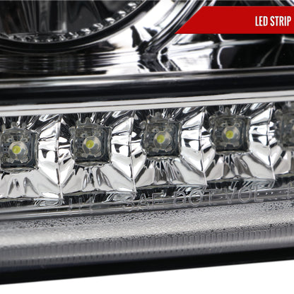 2001-2011 Ford Ranger Projector Headlights w/ LED Light Strip & LED Turn Signal Lights (Chrome Housing/Clear Lens)