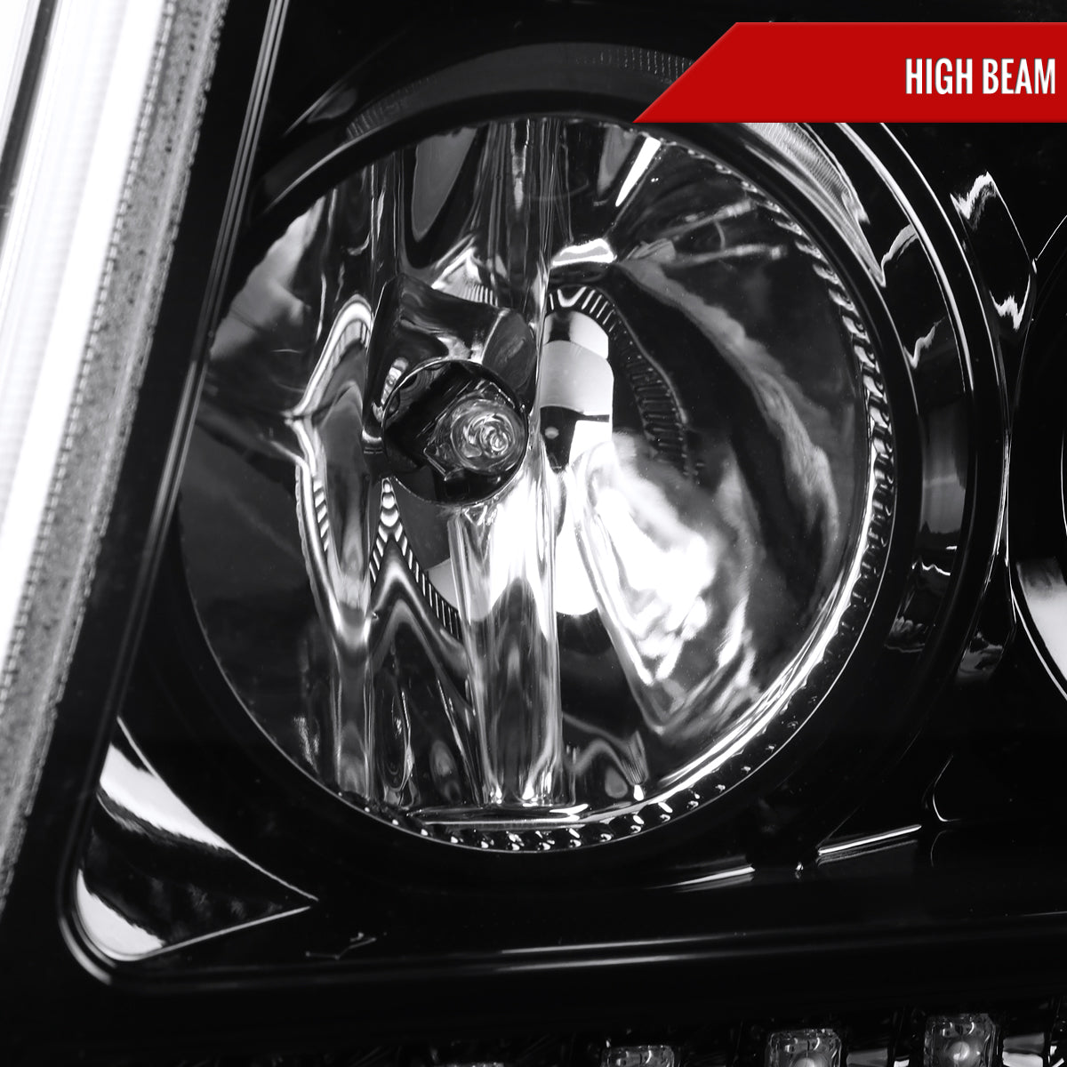 2001-2011 Ford Ranger Projector Headlights w/ LED Light Strip & LED Turn Signal Lights (Jet Black Housing/Clear Lens)