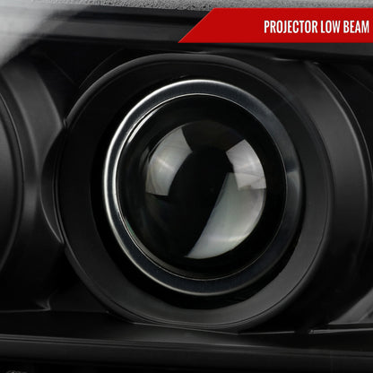 2001-2011 Ford Ranger Projector Headlights w/ LED Light Strip & LED Turn Signal Lights (Matte Black Housing/Clear Lens)