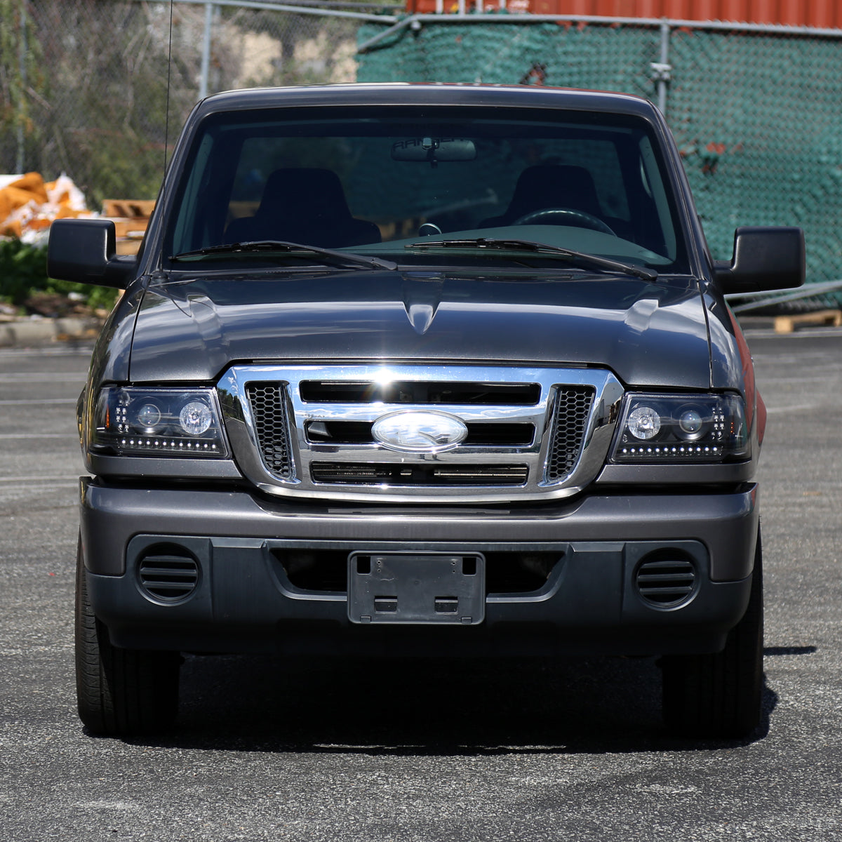 2001-2011 Ford Ranger Projector Headlights w/ LED Light Strip & LED Turn Signal Lights (Matte Black Housing/Clear Lens)