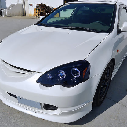 2002-2004 Acura RSX Dual Halo Projector Headlights (Glossy Black Housing/Smoked Lens)
