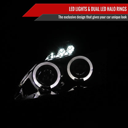 2000-2003 Honda S2000 AP1 Dual Halo Projector Headlights (Glossy Black Housing/Smoked Lens)