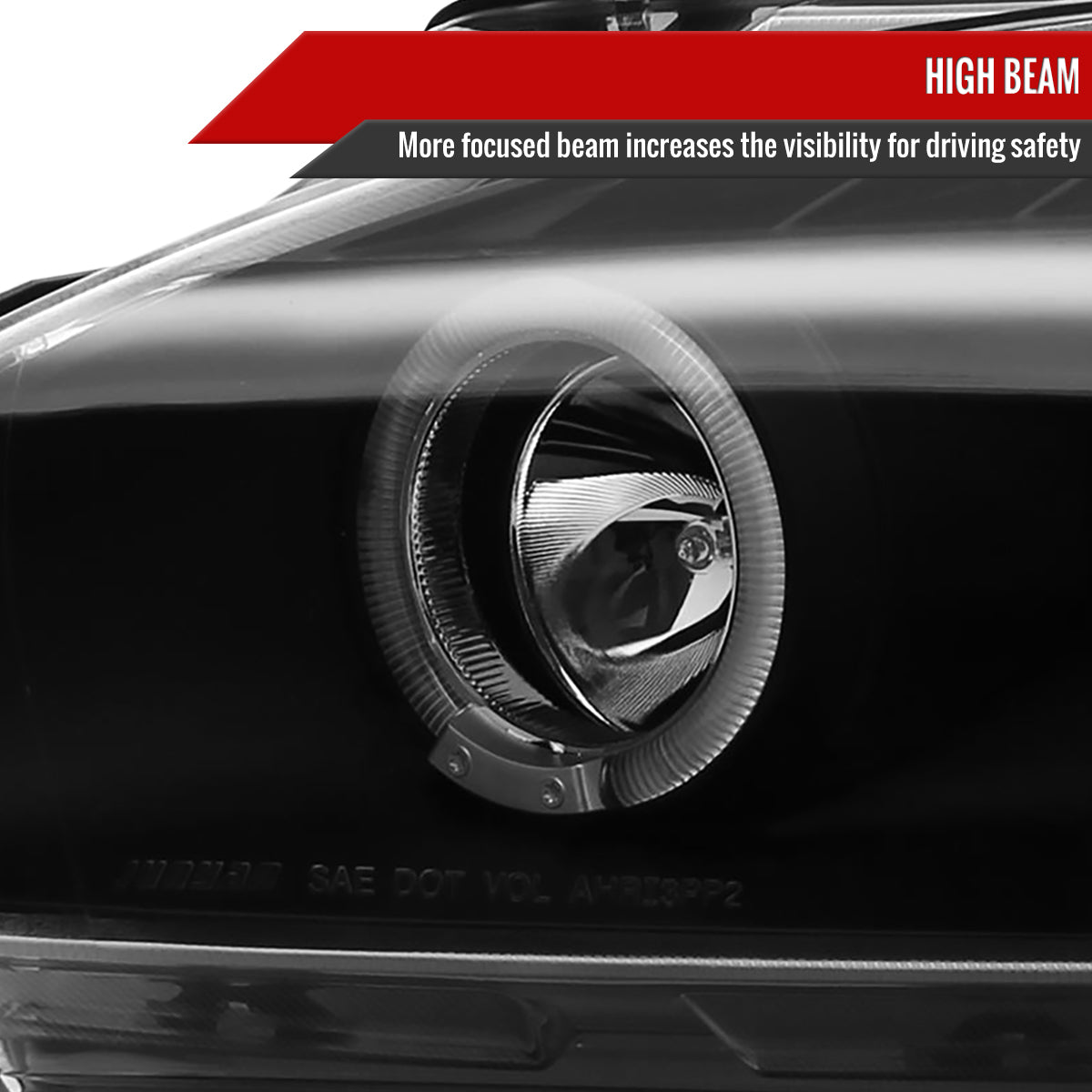 2004-2009 Honda S2000 AP2 Dual Halo Projector Headlights (Matte Black Housing/Clear Lens)