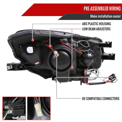 2004-2009 Honda S2000 AP2 Dual Halo Projector Headlights (Matte Black Housing/Clear Lens)